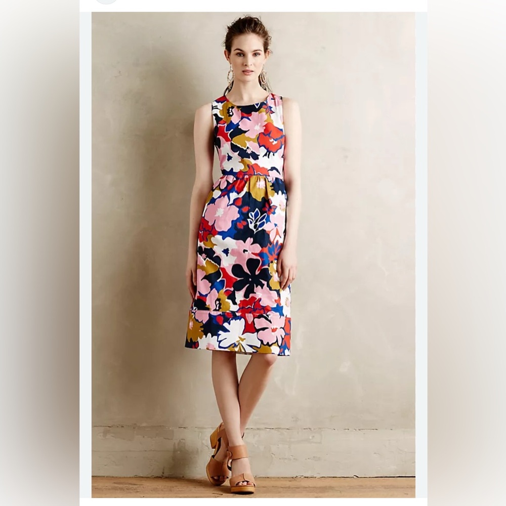 Anthropologie WHIT TWO Floral Sleeveless Dress Size 00P